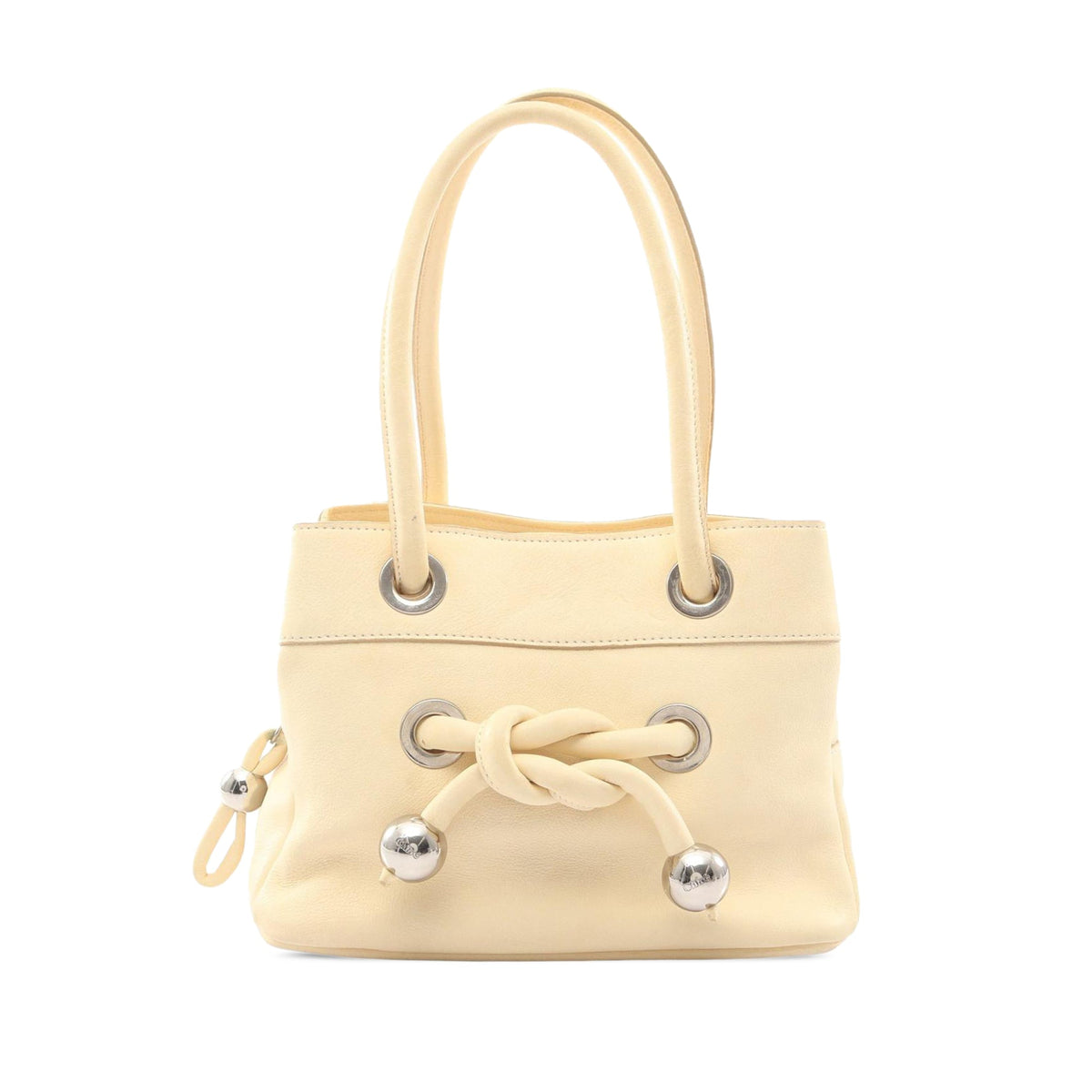 Chloé Leather Knot Handbag — Beige
