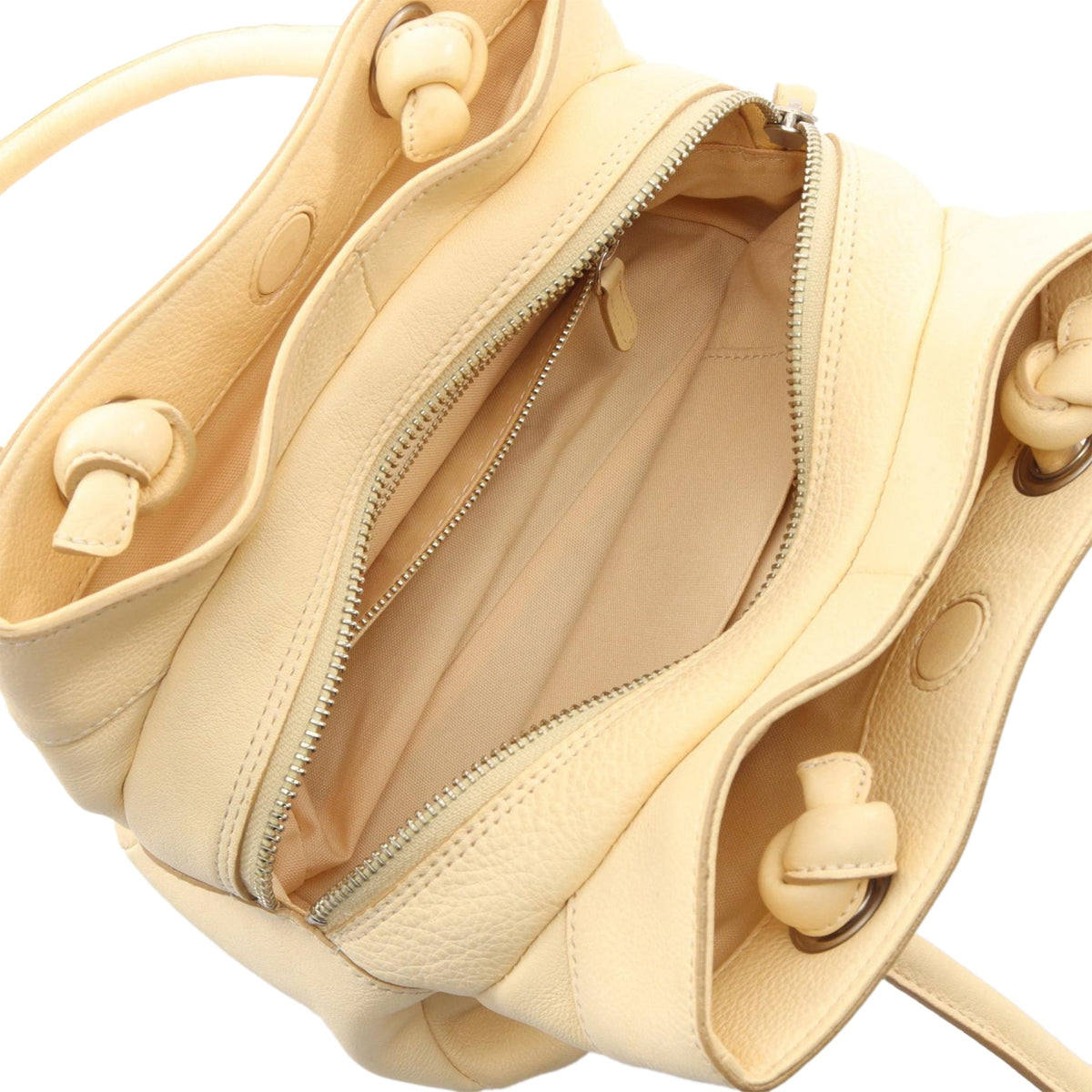 Chloé Leather Knot Handbag — Beige