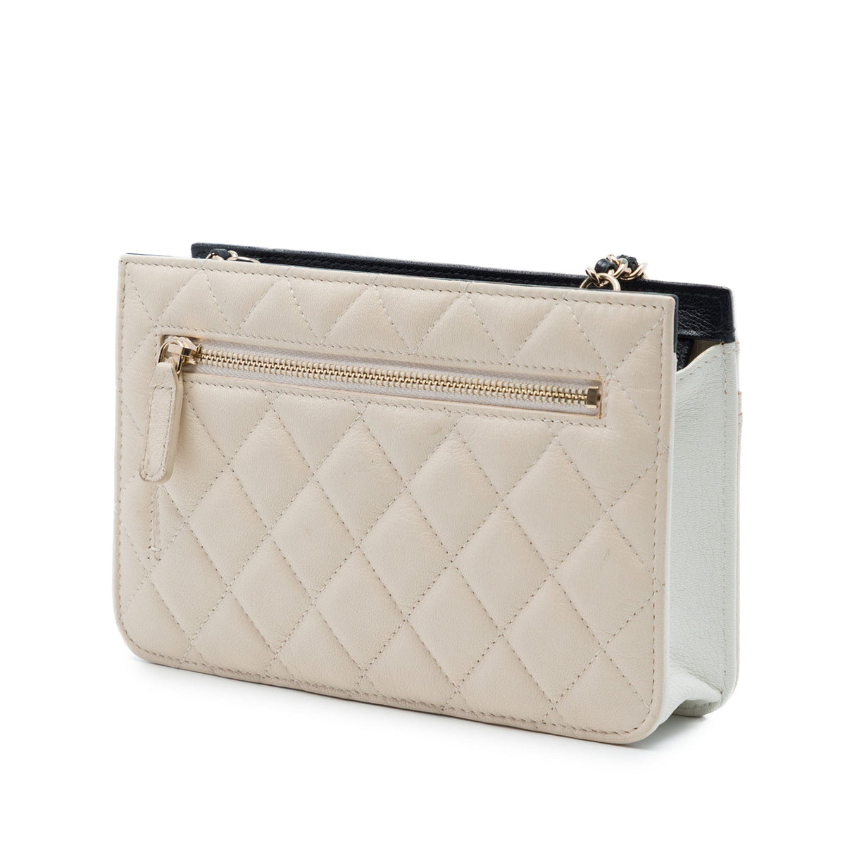 Chanel CC Tricolor Quilted Goatskin Multi Pocket Wallet On Chain