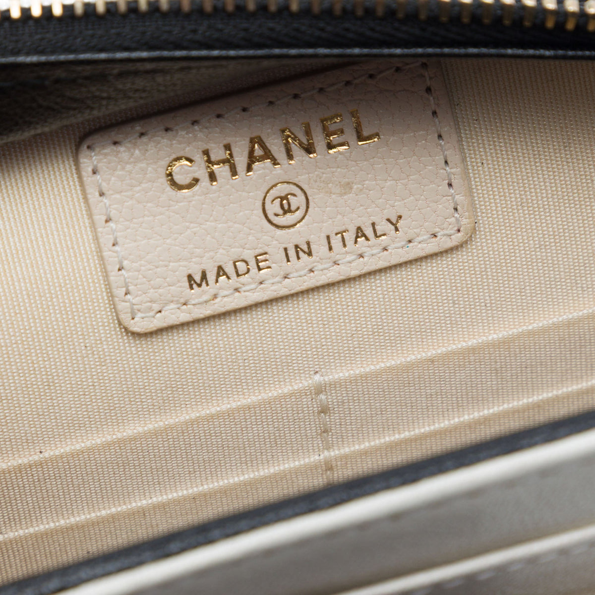 Chanel CC Tricolor Quilted Goatskin Multi Pocket Wallet On Chain