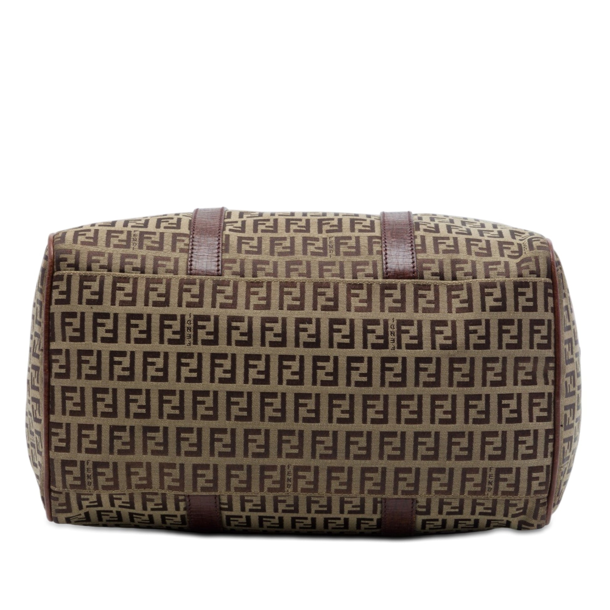 Fendi Small Zucchino Canvas Forever Bauletto Boston Bag