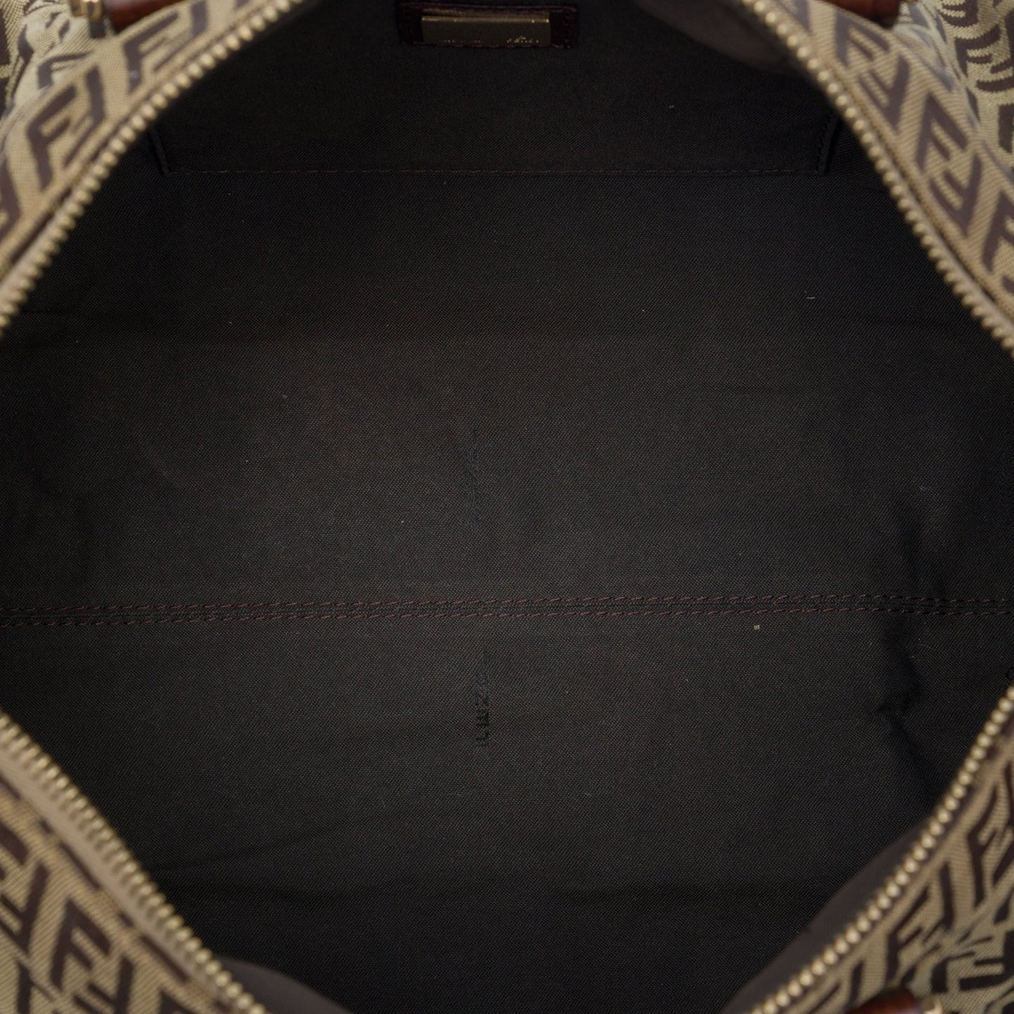 Fendi Small Zucchino Canvas Forever Bauletto Boston Bag