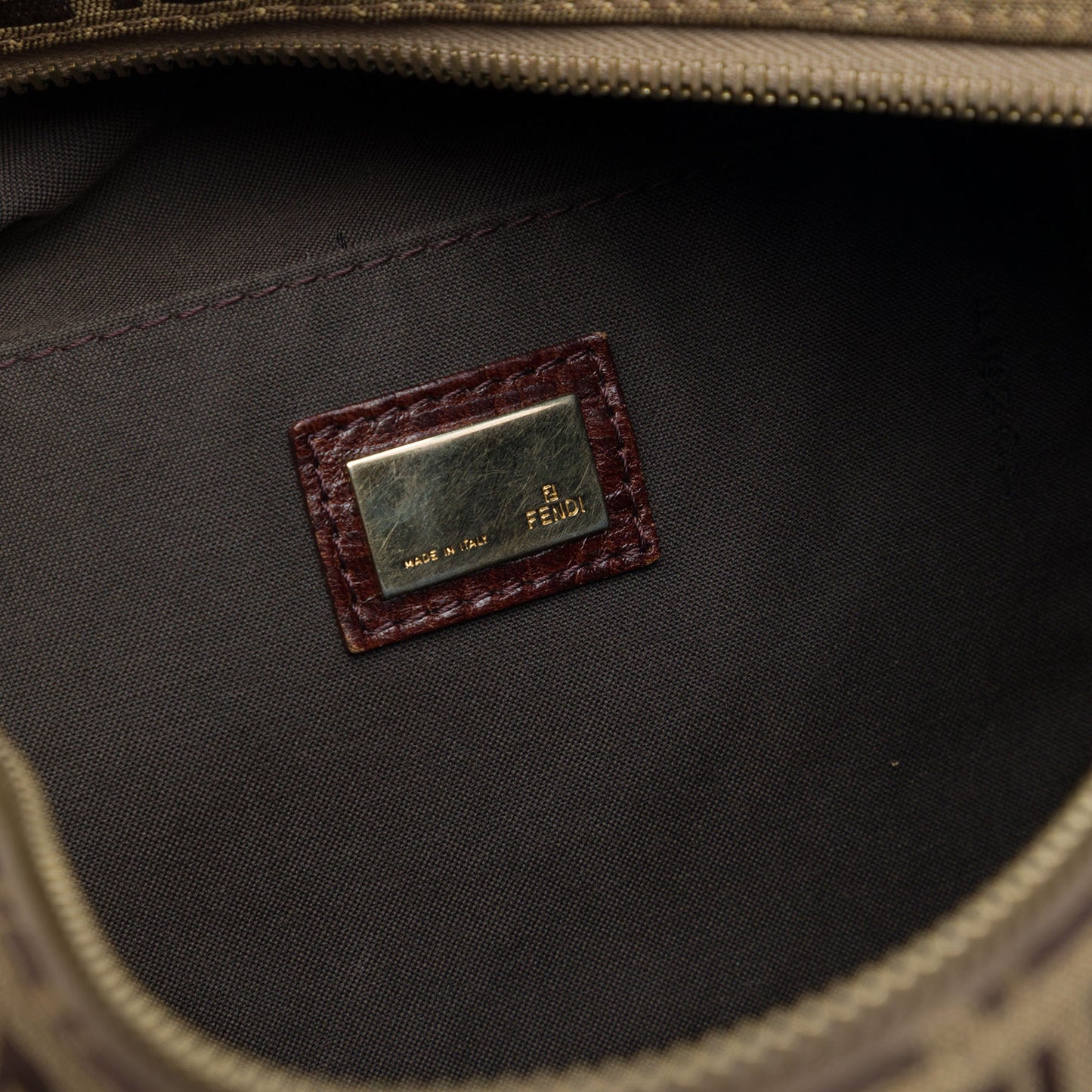 Fendi Small Zucchino Canvas Forever Bauletto Boston Bag