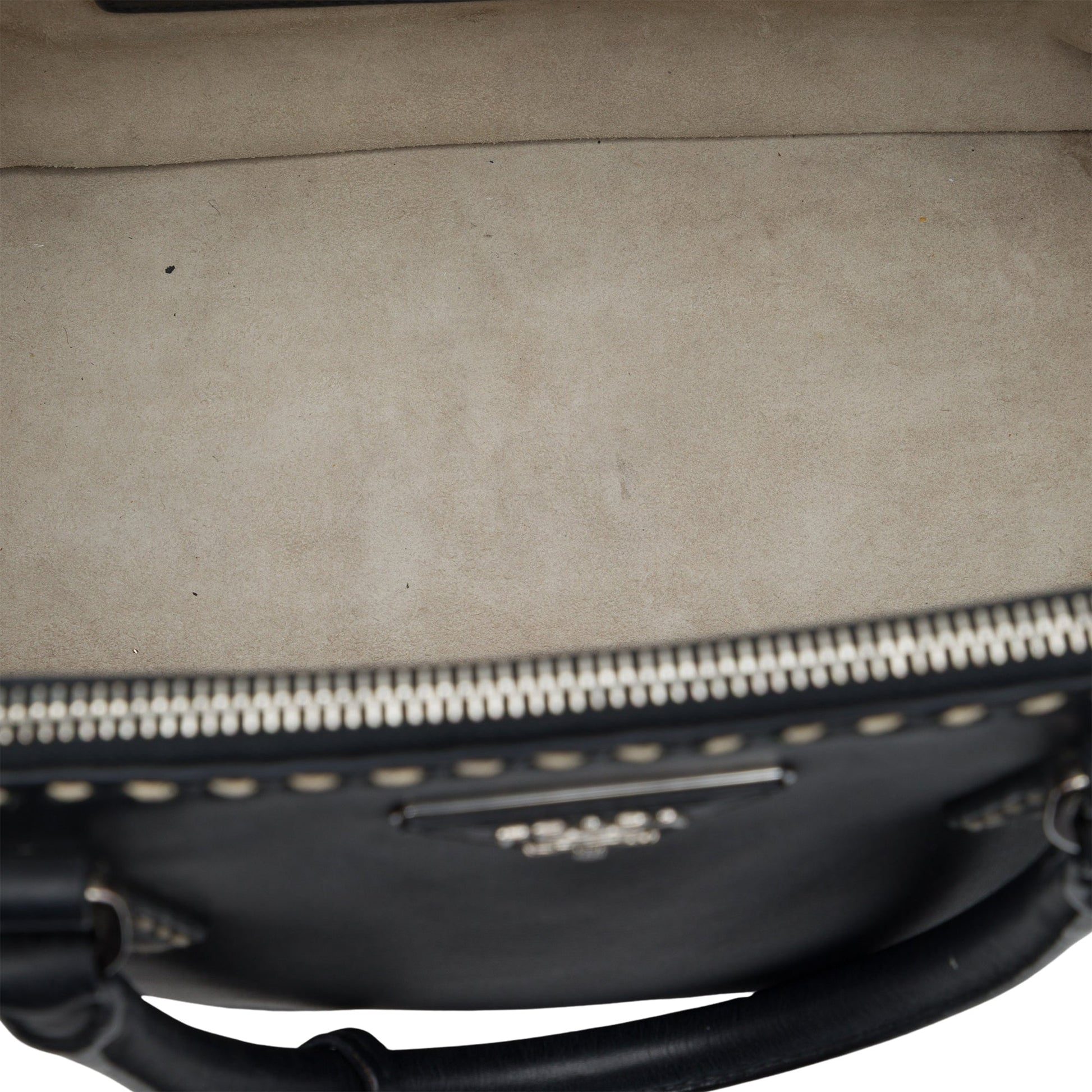 Prada Medium City Calf Hand Stitched Galleria Double Zip Satchel