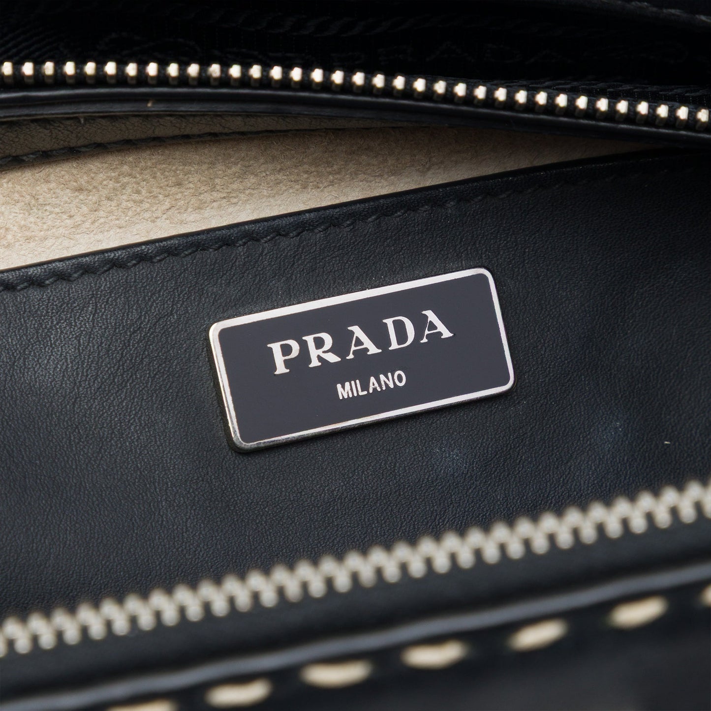 Prada Medium City Calf Hand Stitched Galleria Double Zip Satchel