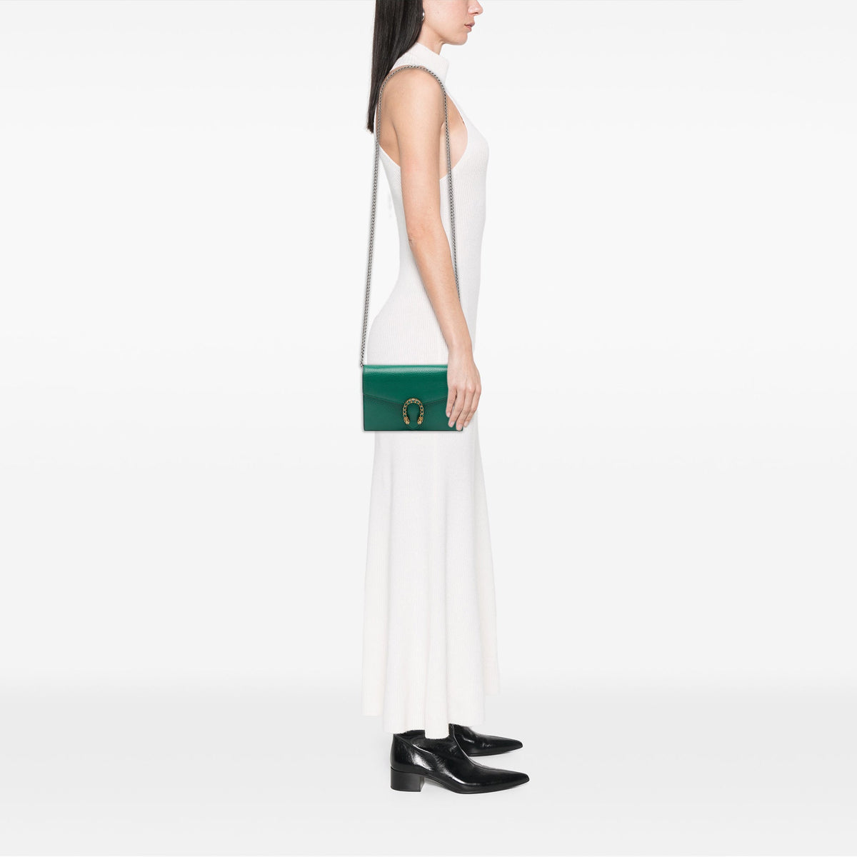 Gucci Calfskin Dionysus Wallet on Chain — Green