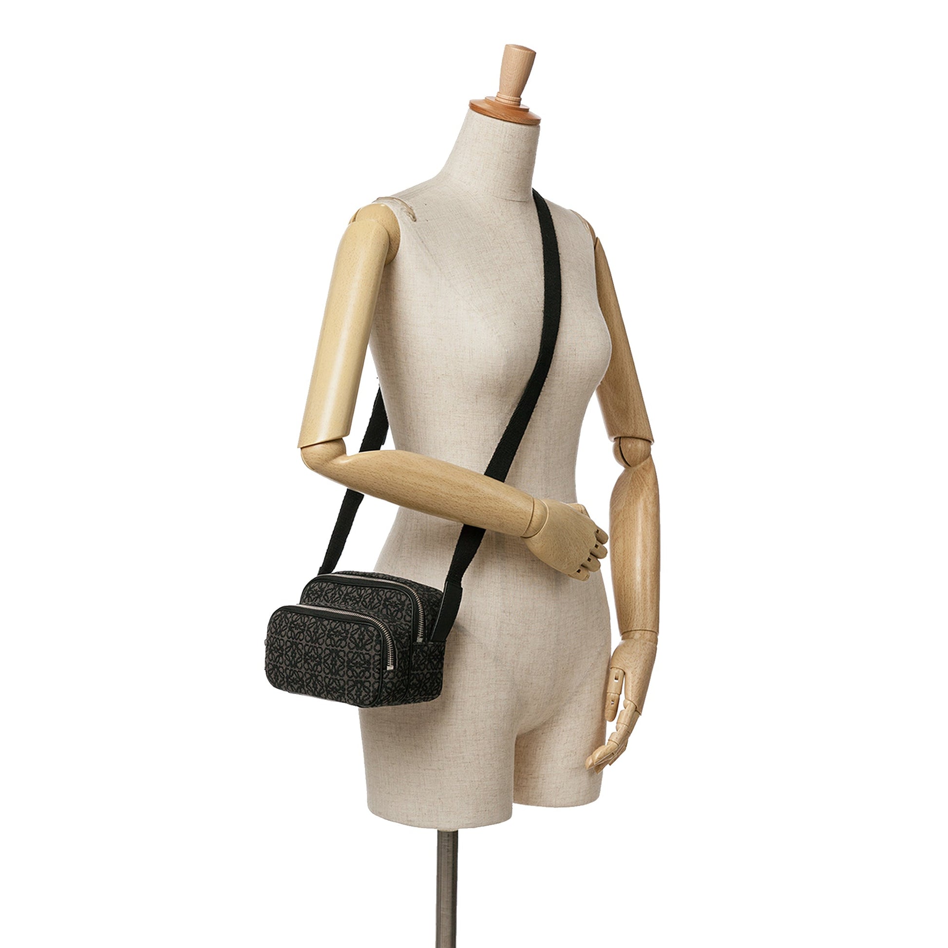 LOEWE Mini Anagram Canvas Logo Camera Bag