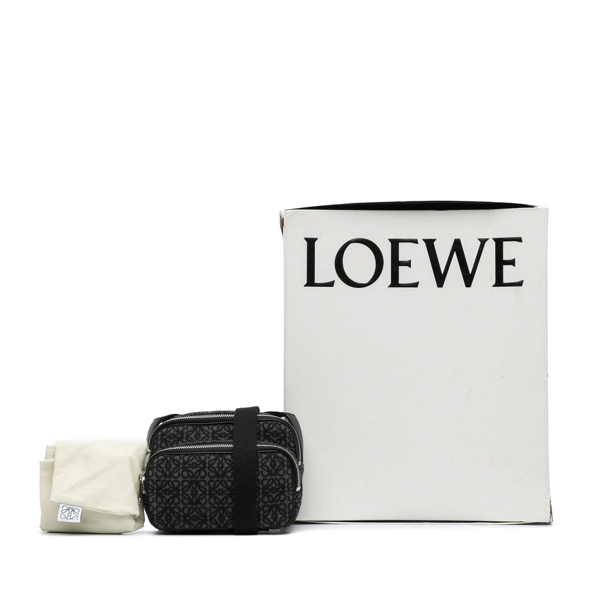 LOEWE Mini Anagram Canvas Logo Camera Bag