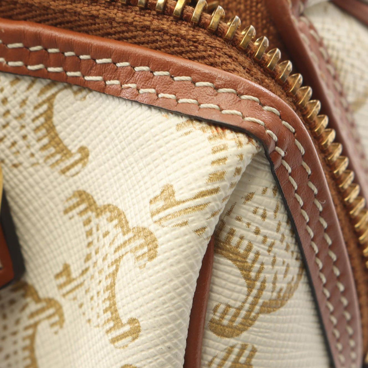 Celine Small Triomphe Coated Canvas Boston Bag