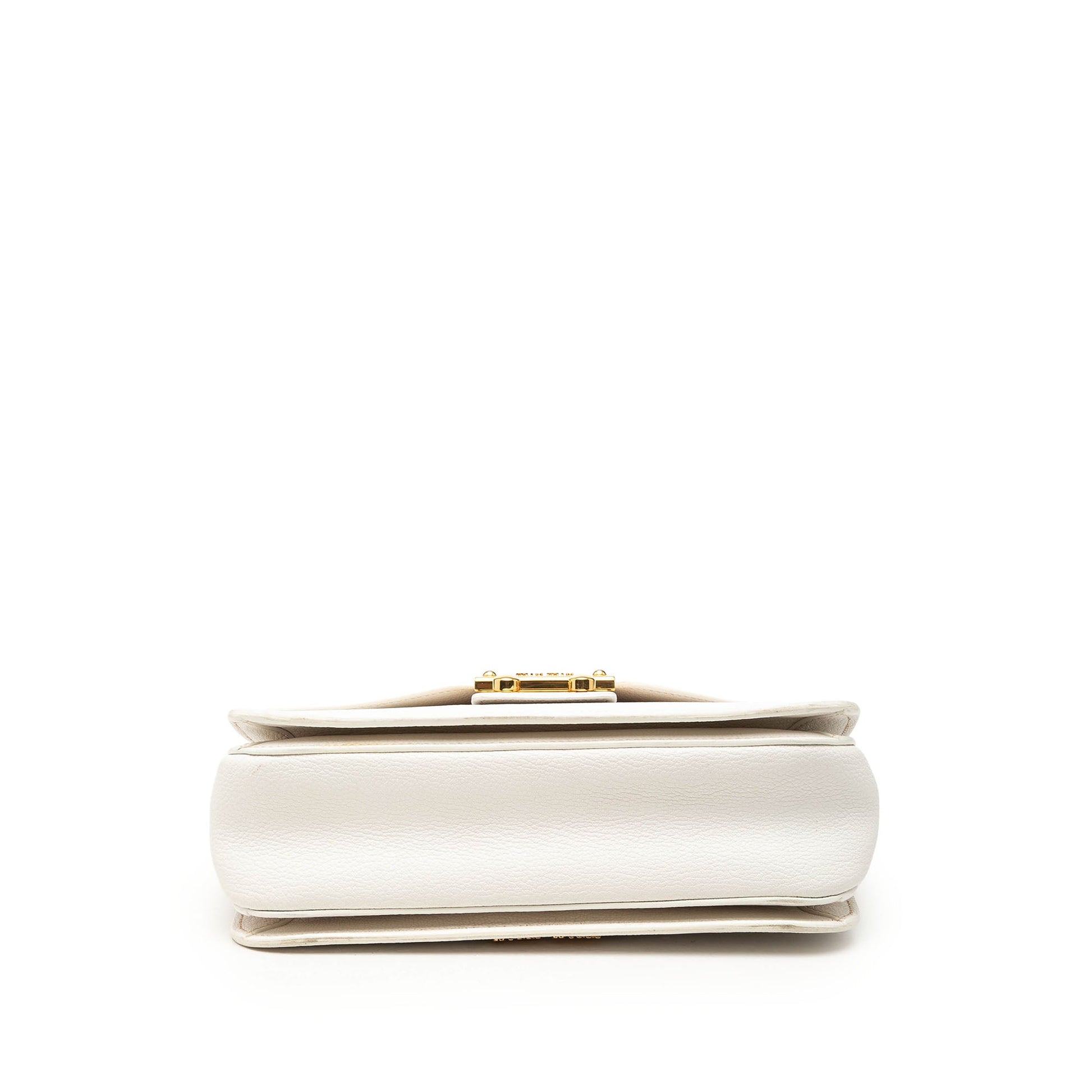 Miu Miu Goatskin Madras Push Lock Top Handle Satchel