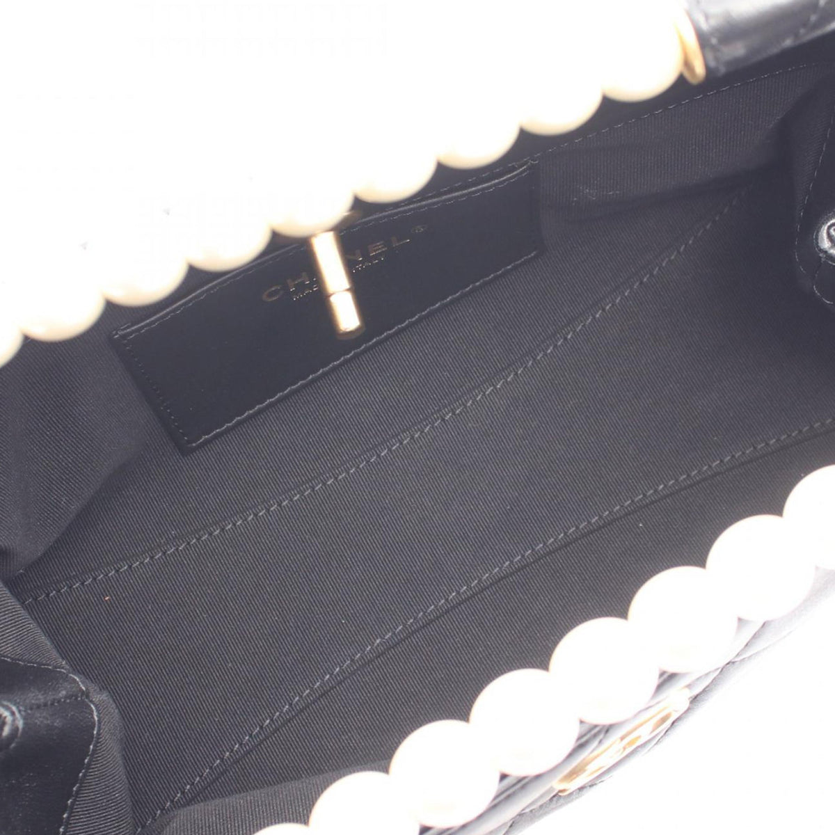 Chanel Small Lambskin Pearl Handle Tote