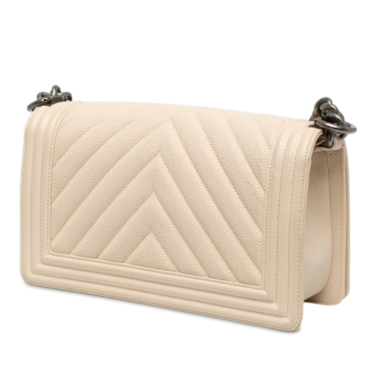 Chanel Old Medium Chevron Caviar Boy Flap — Brown