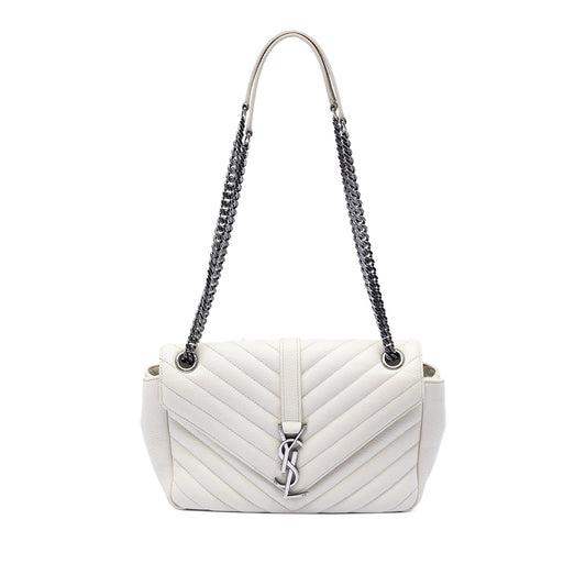 Saint Laurent Medium Chevron Calfskin Monogram Envelope Bag