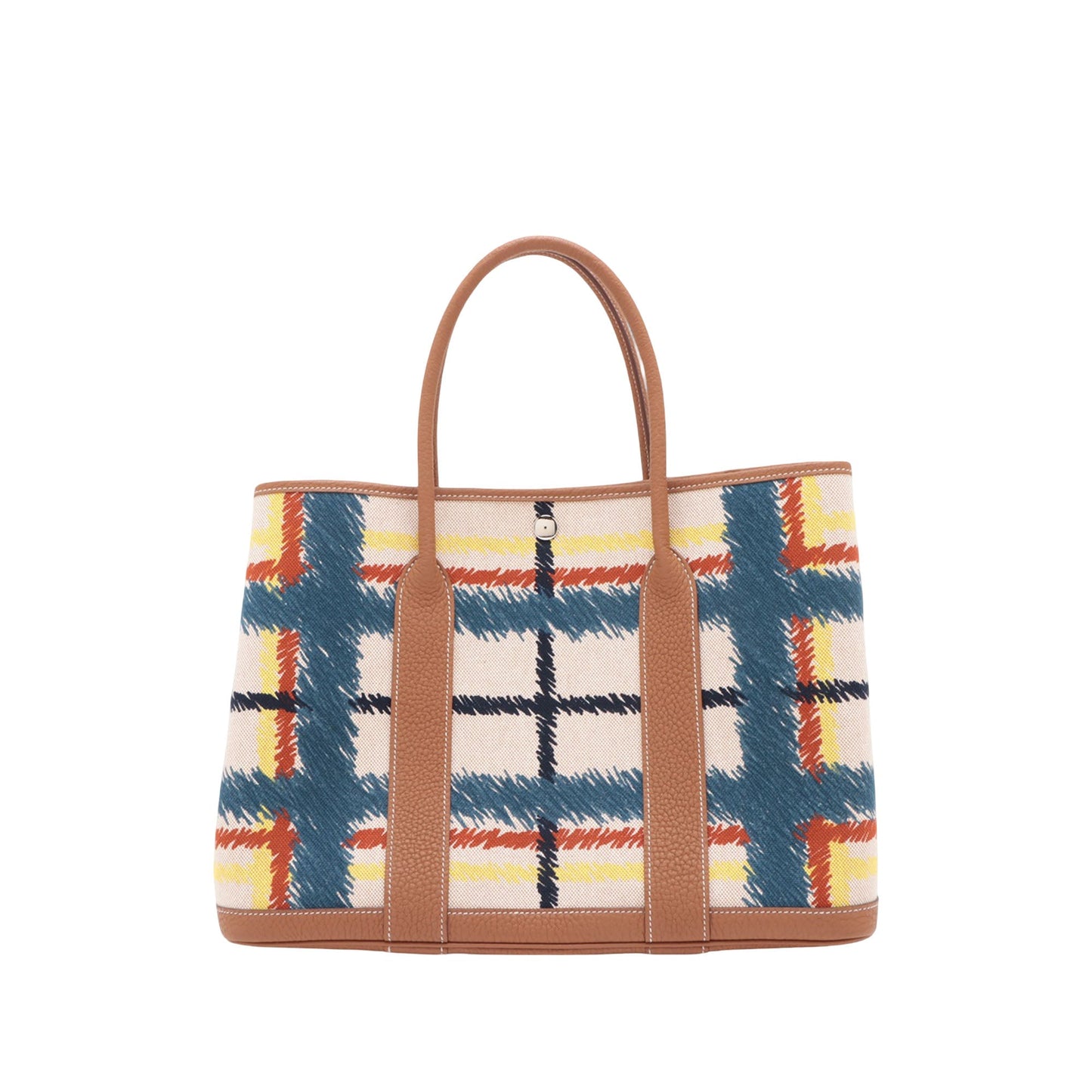 Hermès Toile and Negonda Tartan Cross Garden Party 36