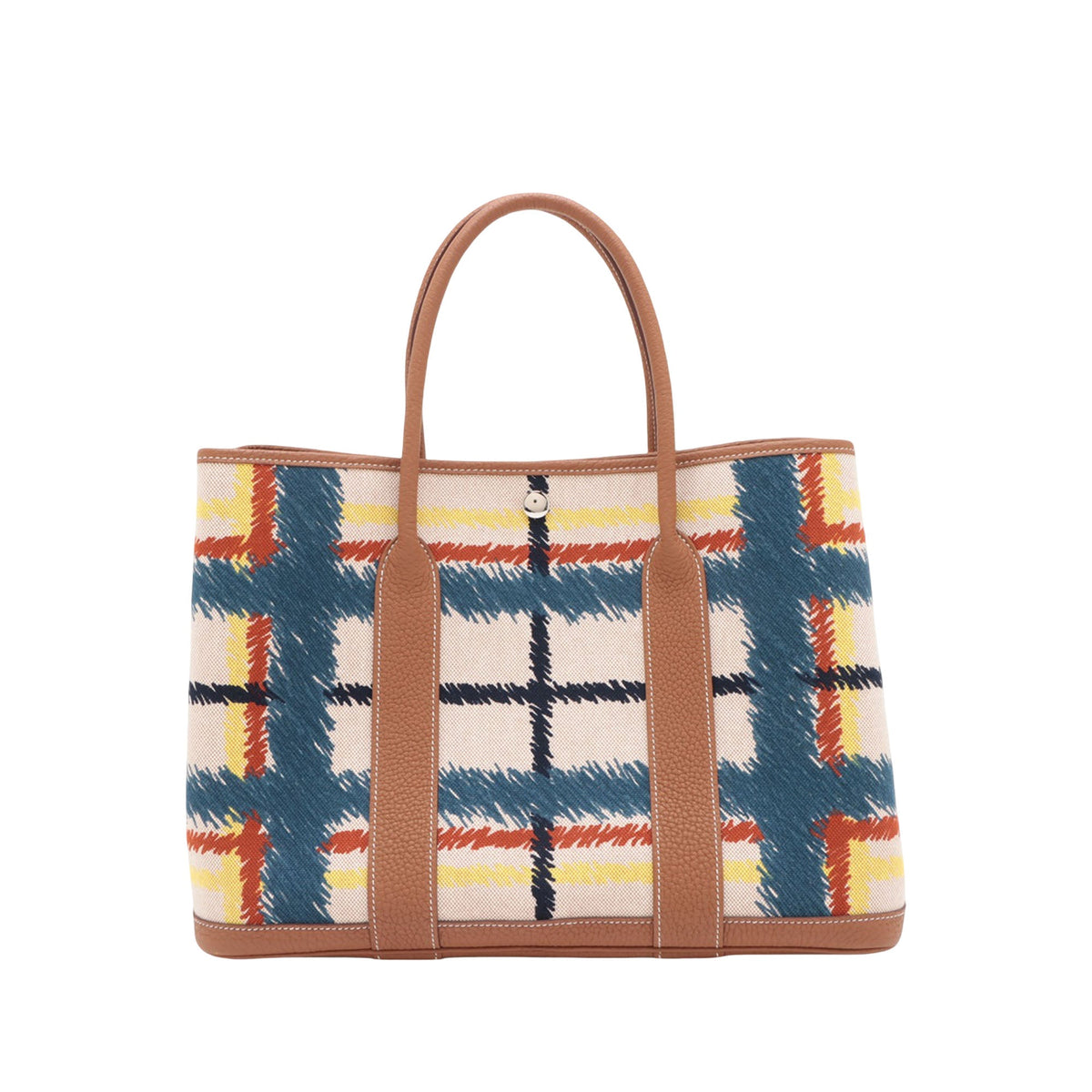 Hermès Toile and Negonda Tartan Cross Garden Party 36