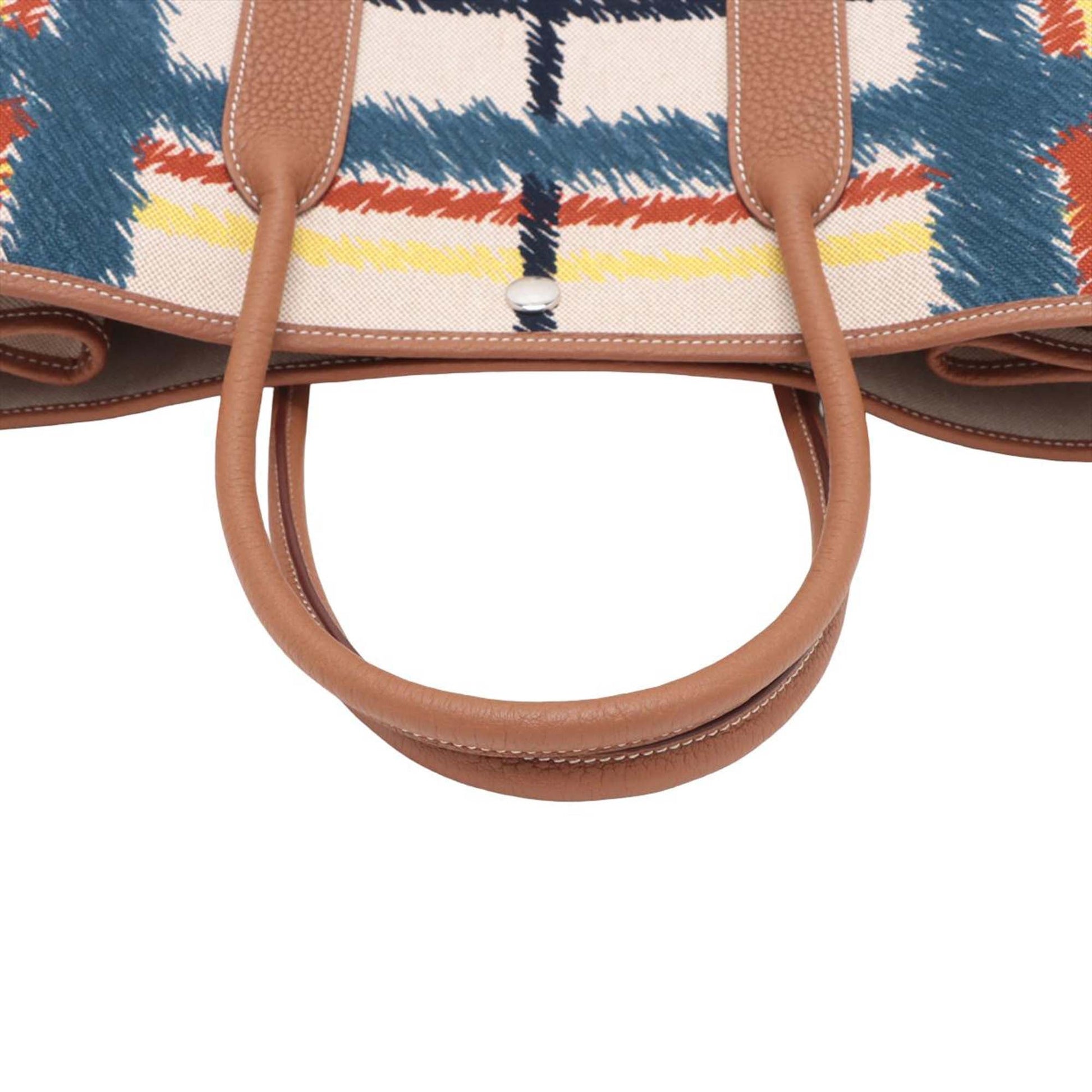 Hermès Toile and Negonda Tartan Cross Garden Party 36
