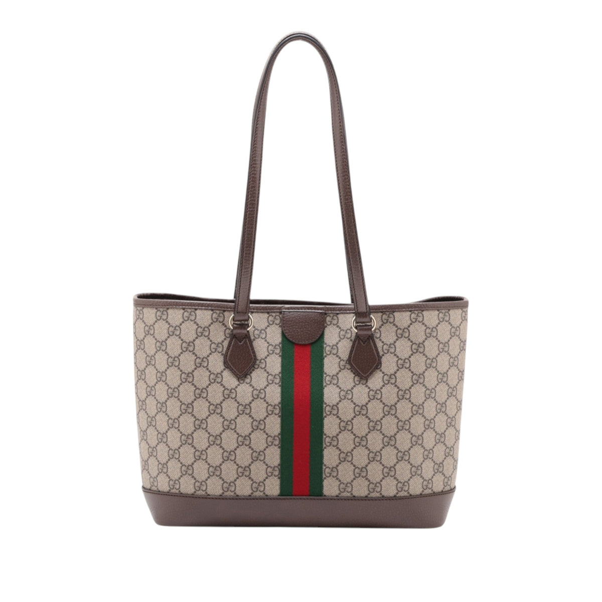 Gucci Medium GG Supreme Web Ophidia Tote — Beige