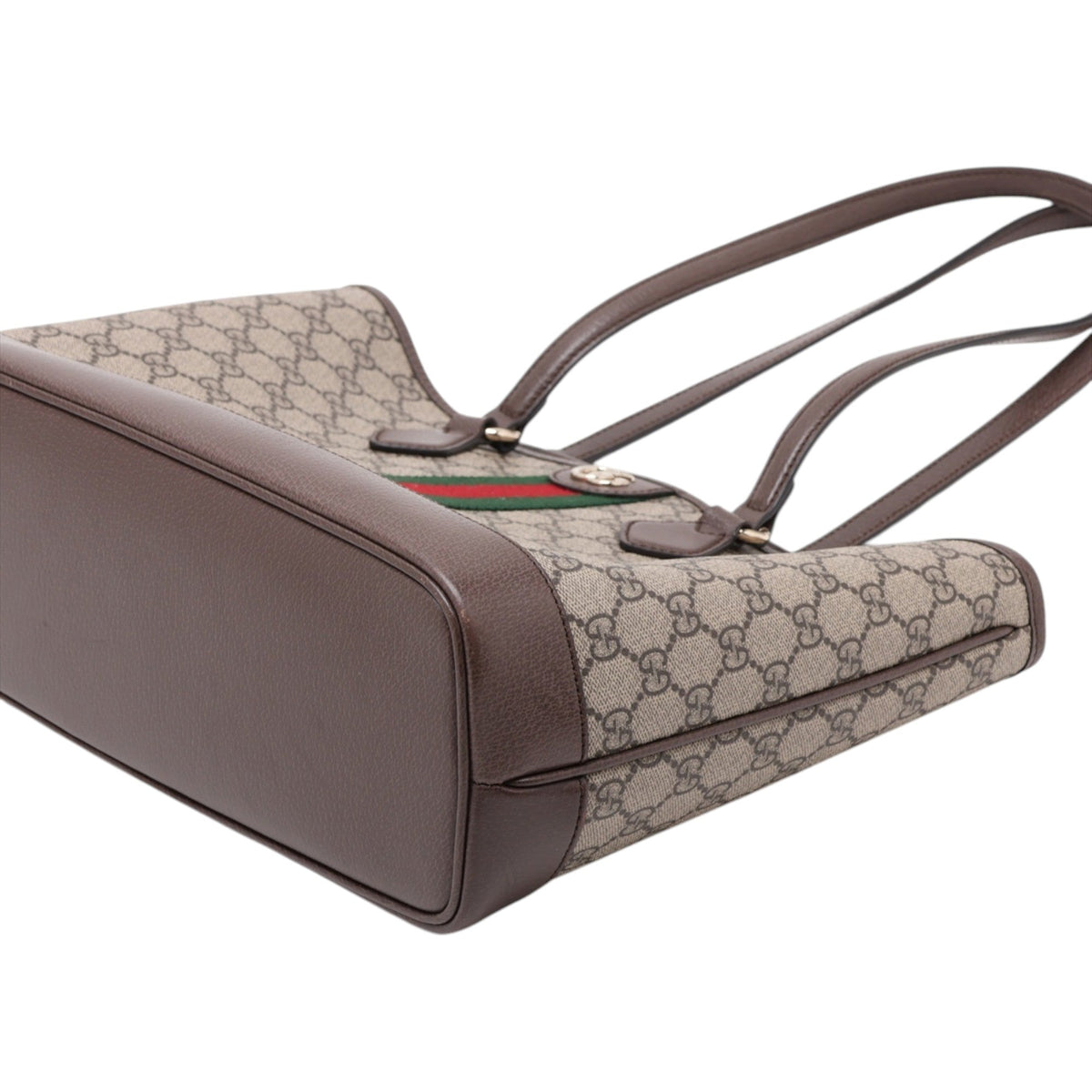 Gucci Medium GG Supreme Web Ophidia Tote — Beige