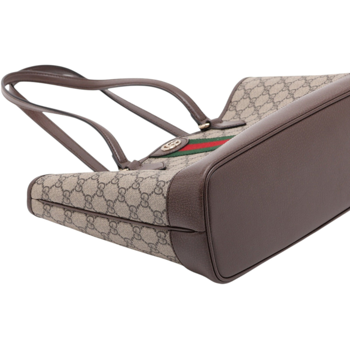 Gucci Medium GG Supreme Web Ophidia Tote — Beige