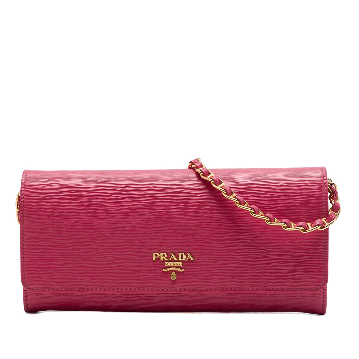 Prada Vitello Move Wallet on Chain — Pink