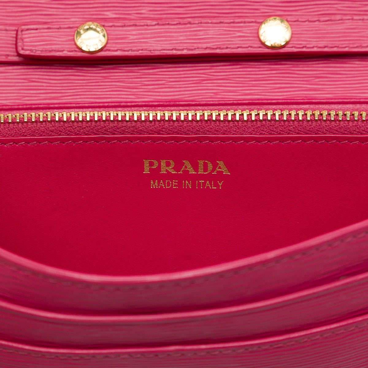 Prada Vitello Move Wallet on Chain — Pink