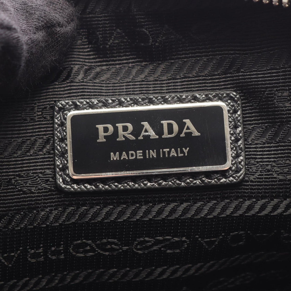 Prada Saffiano Zip Top Crossbody — Black