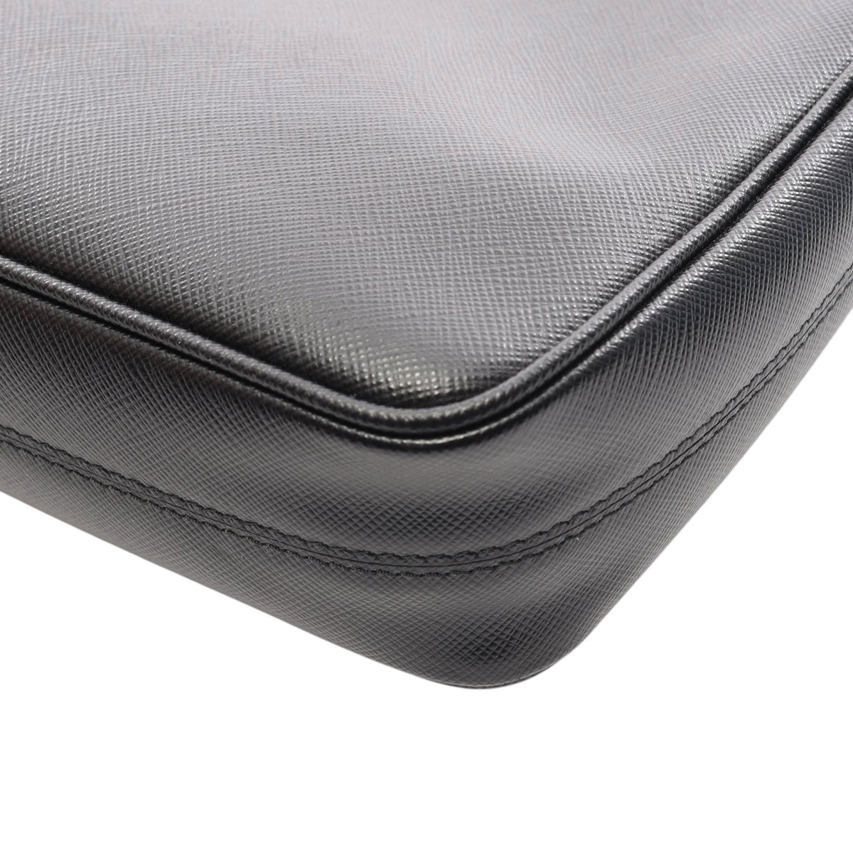 Prada Saffiano Zip Top Crossbody — Black