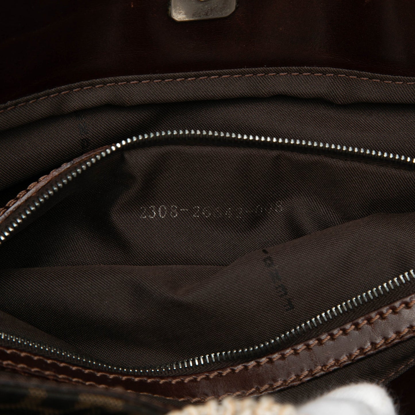 Fendi Zucca Canvas Metal Handle Tote