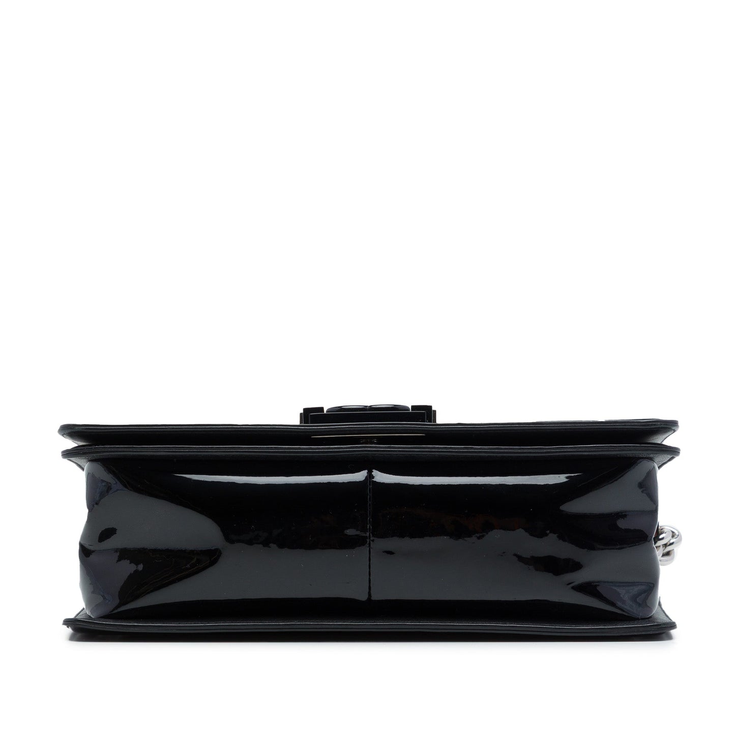 Chanel Old Medium Quilted Patent Acrylic Boy Flap