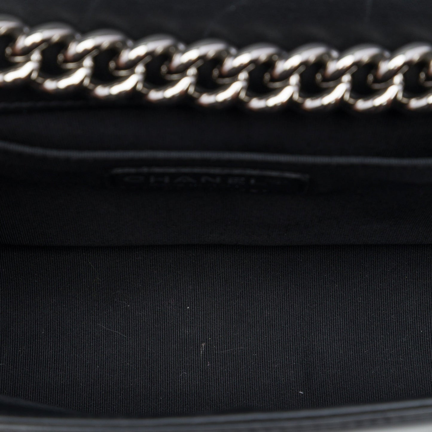 Chanel Old Medium Quilted Patent Acrylic Boy Flap