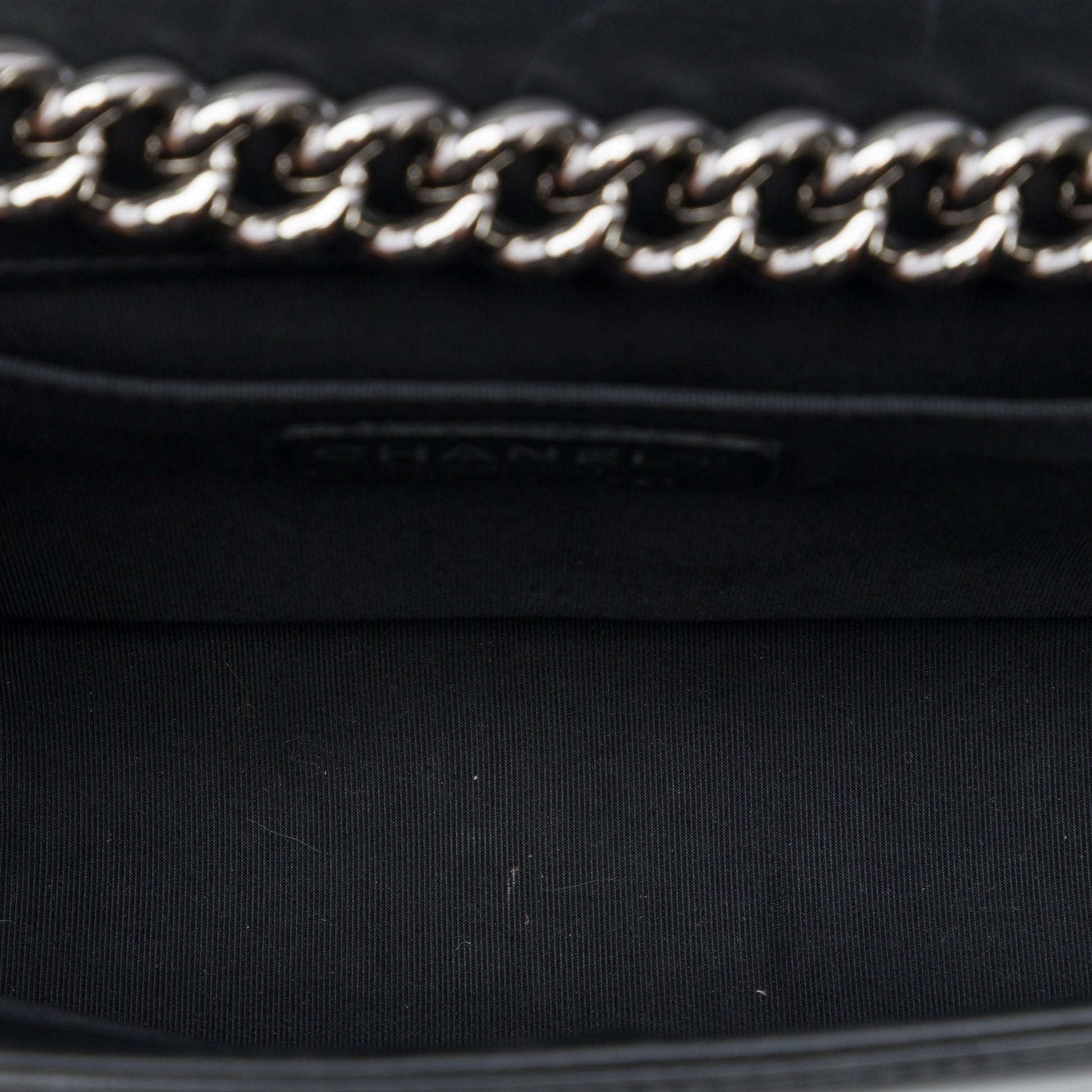 Chanel Old Medium Quilted Patent Acrylic Boy Flap