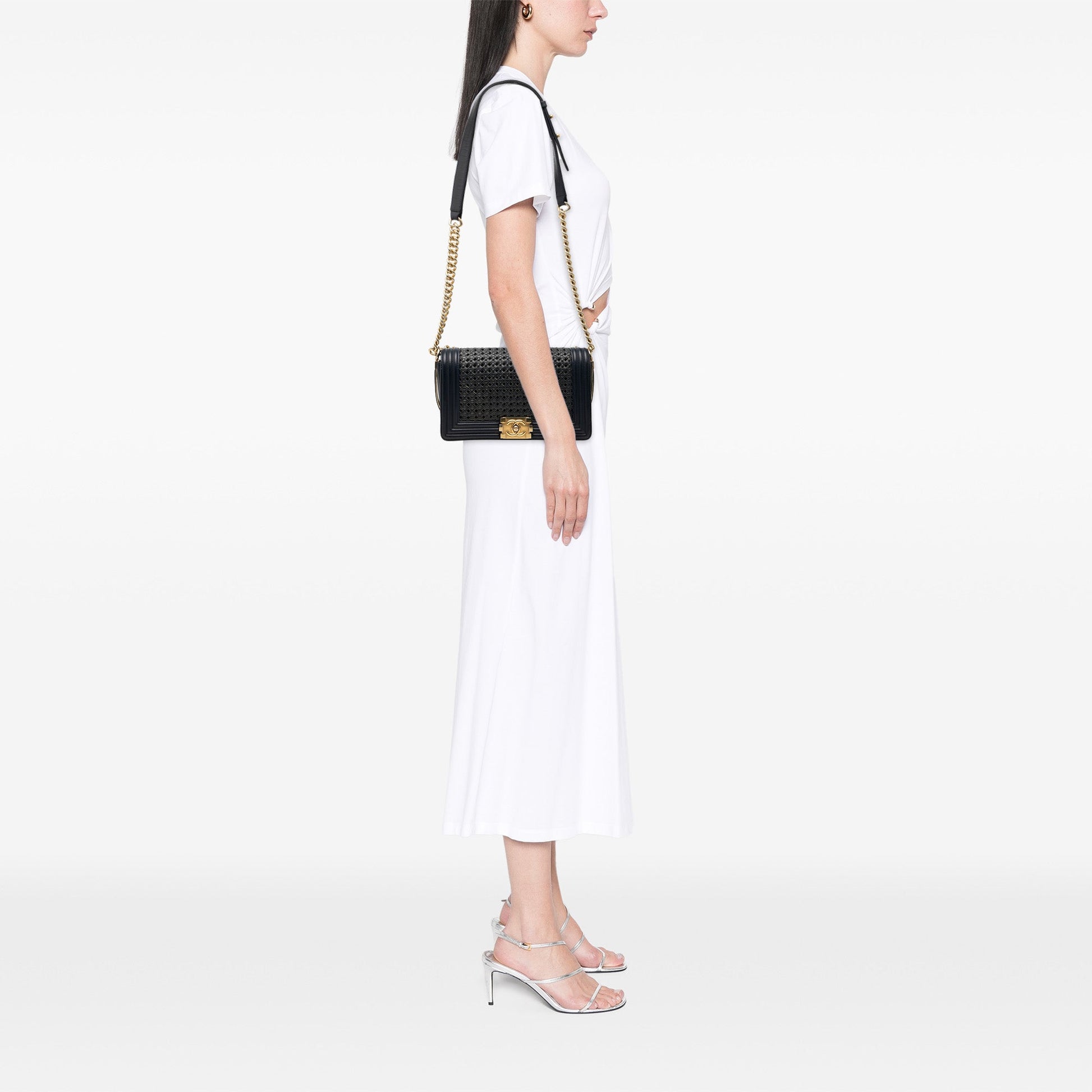 Chanel Old Medium Braided Sheepskin Boy Flap