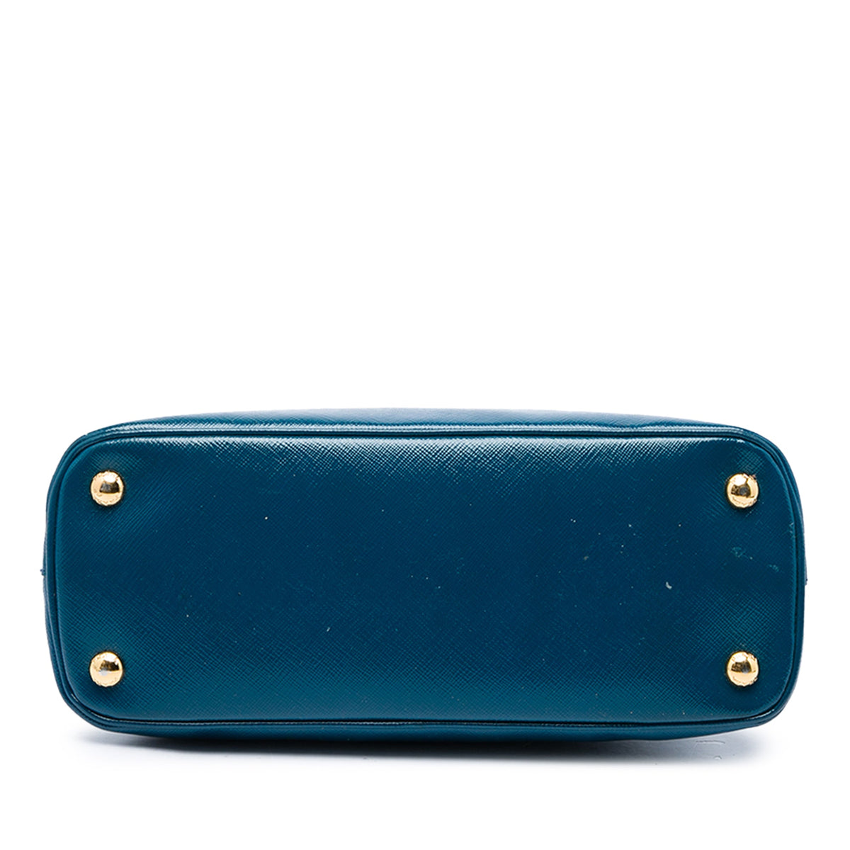 Prada Saffiano Vernice Dome Satchel — Blue