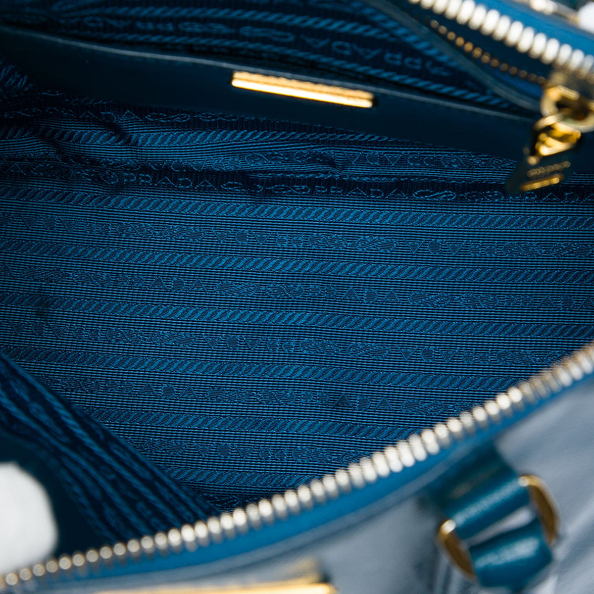 Prada Saffiano Vernice Dome Satchel — Blue