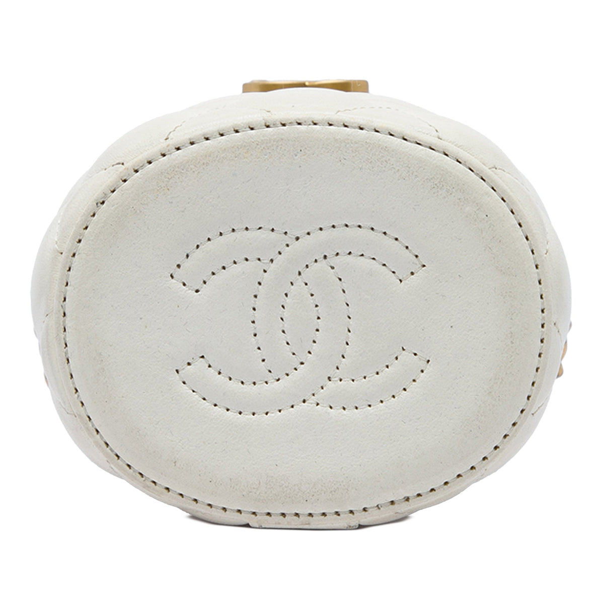 Chanel Mini Quilted Lambskin Crown Box Bag — White