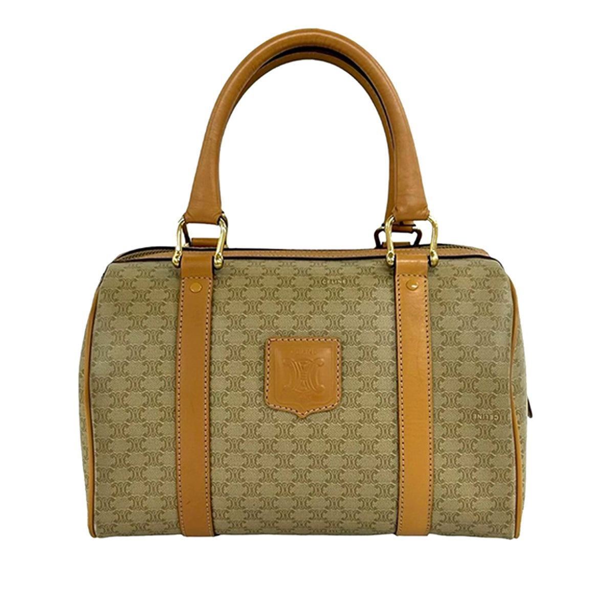 Celine Macadam Coated Canvas Boston Bag