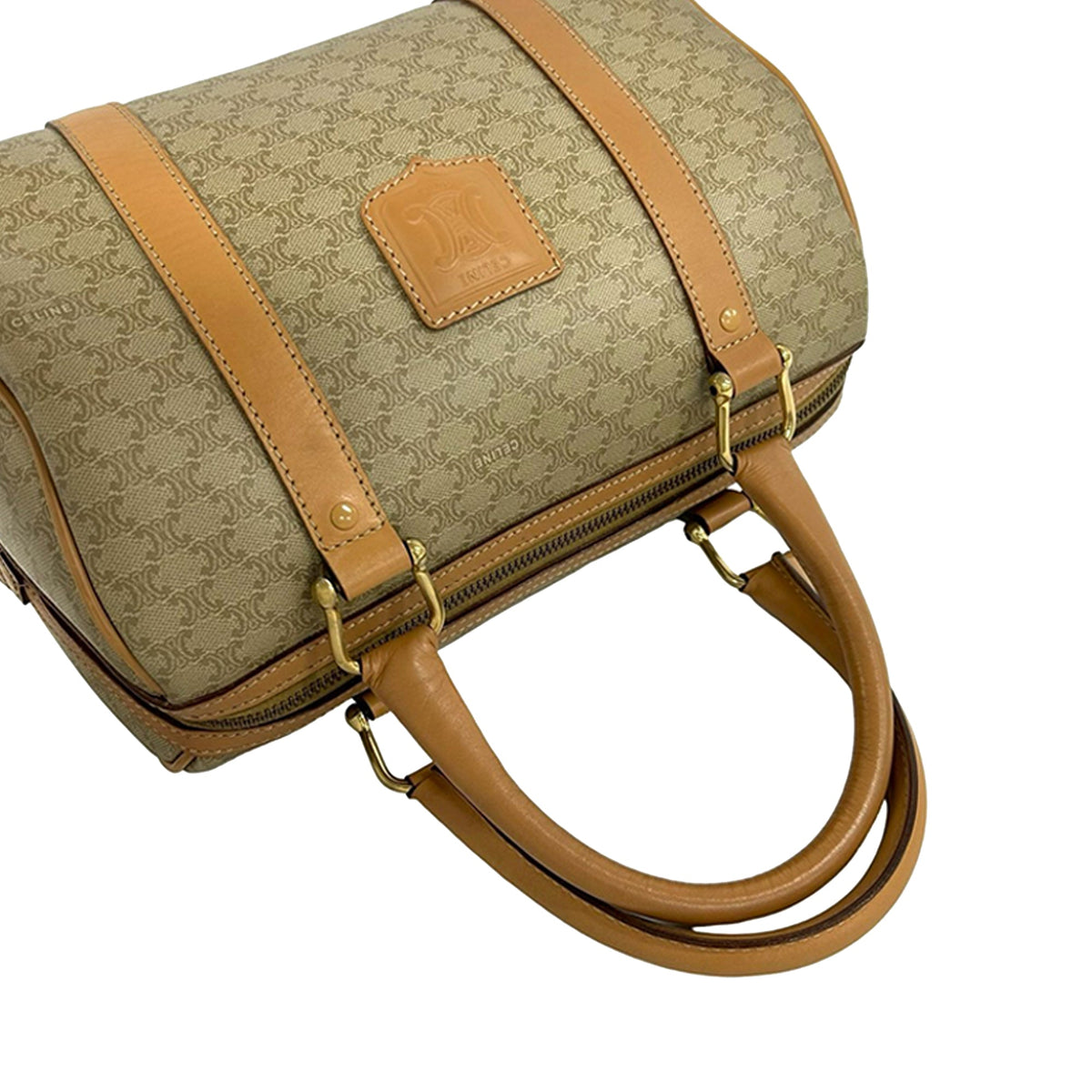 Celine Macadam Coated Canvas Boston Bag