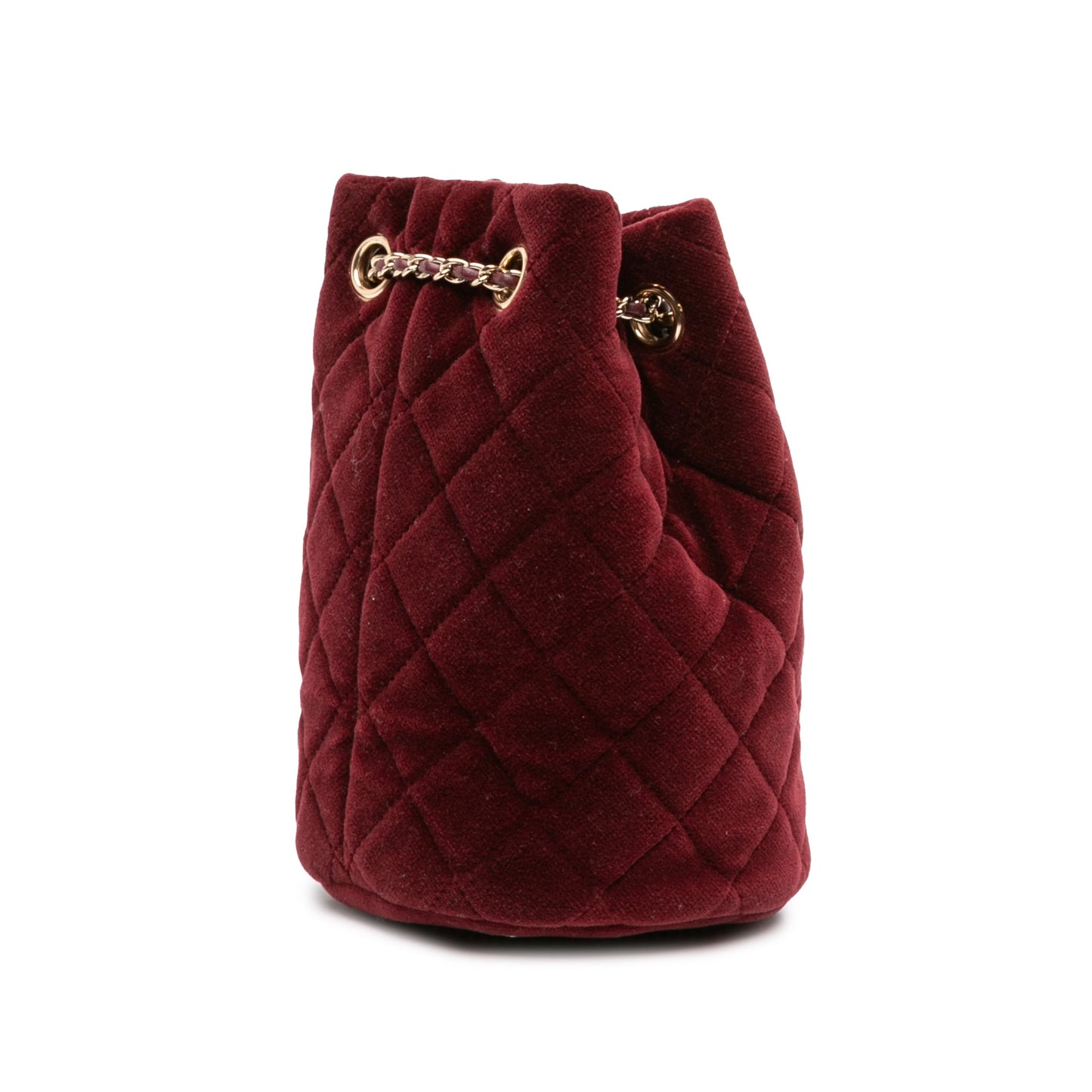 Chanel Mini Velvet Crystal Pearl Crush Bucket Bag