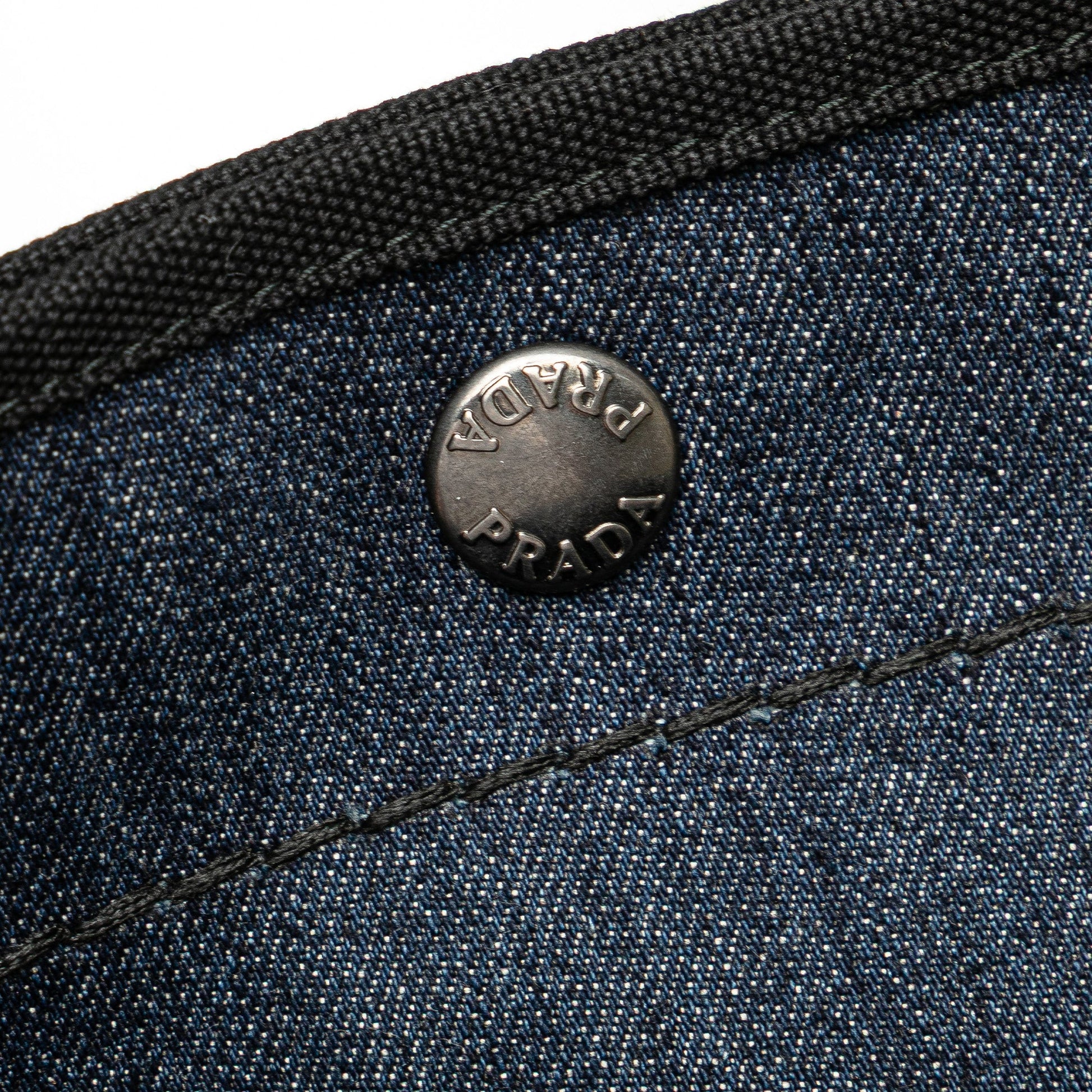 Prada Denim Logo Satchel