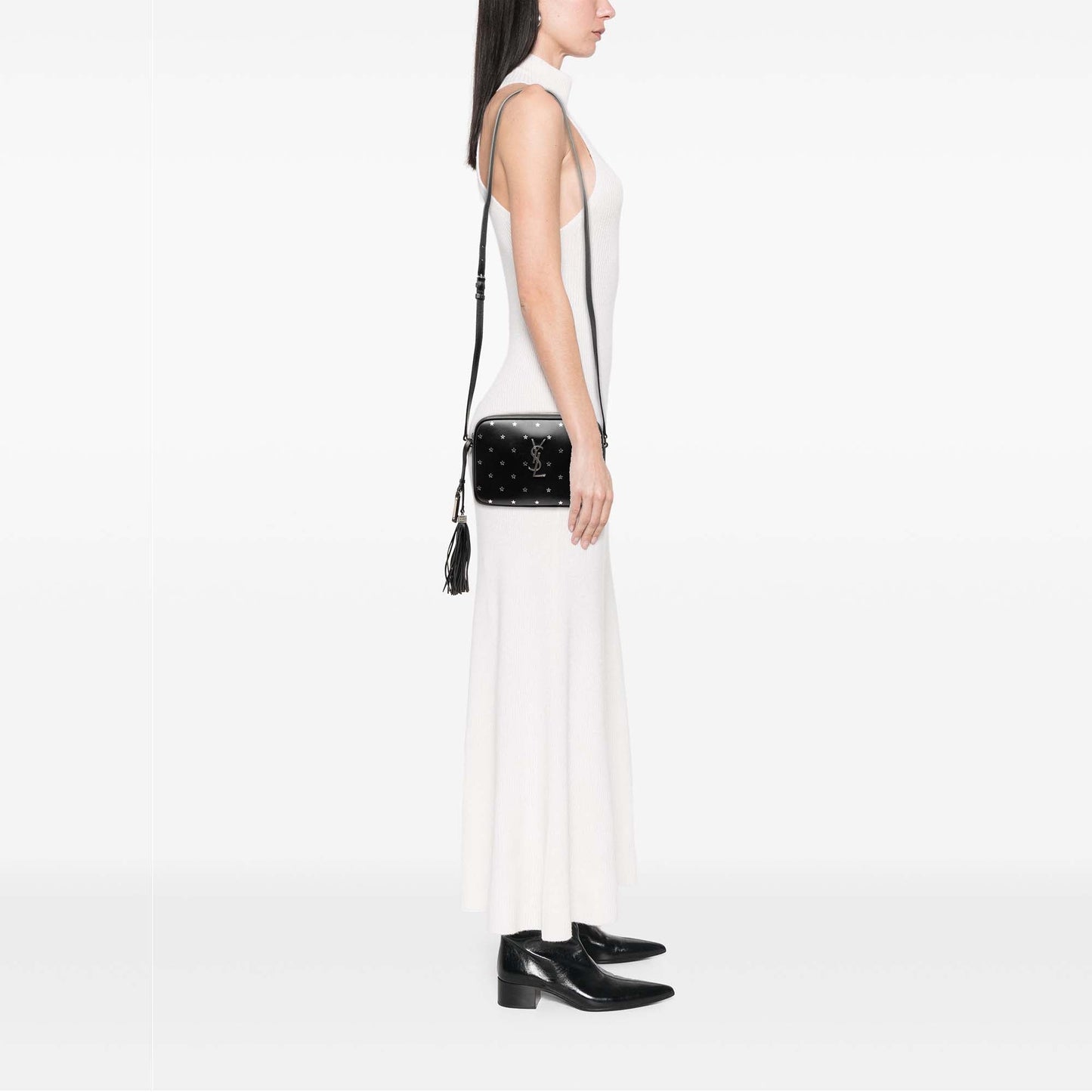 Saint Laurent Calfskin Monogram Star Lou Tassel Camera Bag