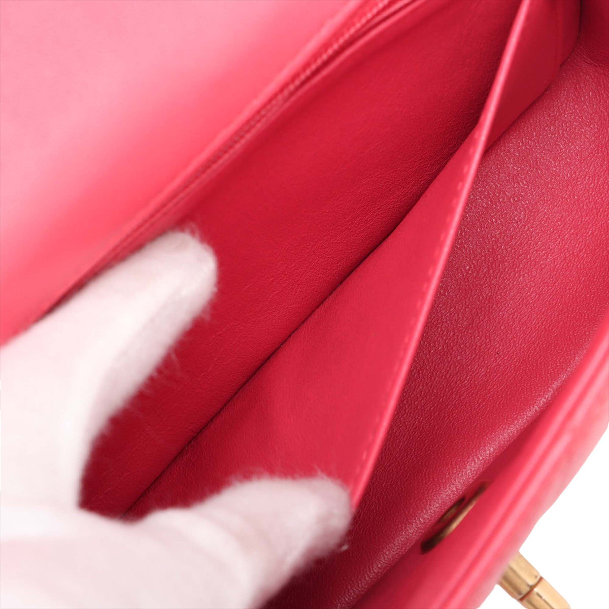 Chanel Mini Rectangular Classic Lambskin Lucky Charms Single Flap — Pink
