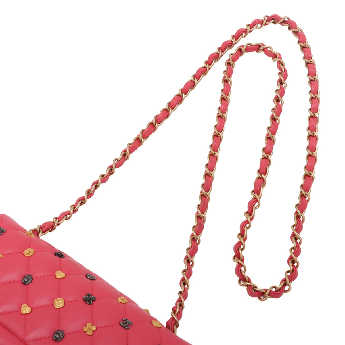 Chanel Mini Rectangular Classic Lambskin Lucky Charms Single Flap — Pink