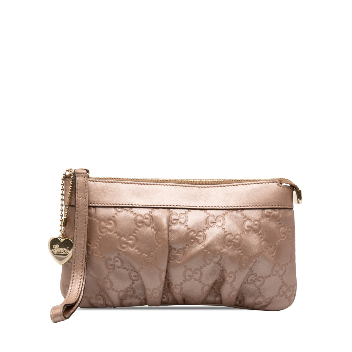 Gucci Guccissima Wristlet Clutch — Gold