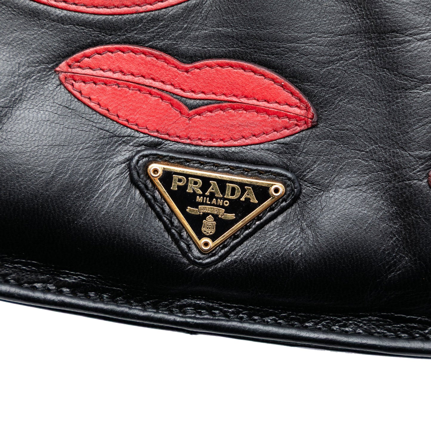 Prada Leather Lips Applique Crossbody