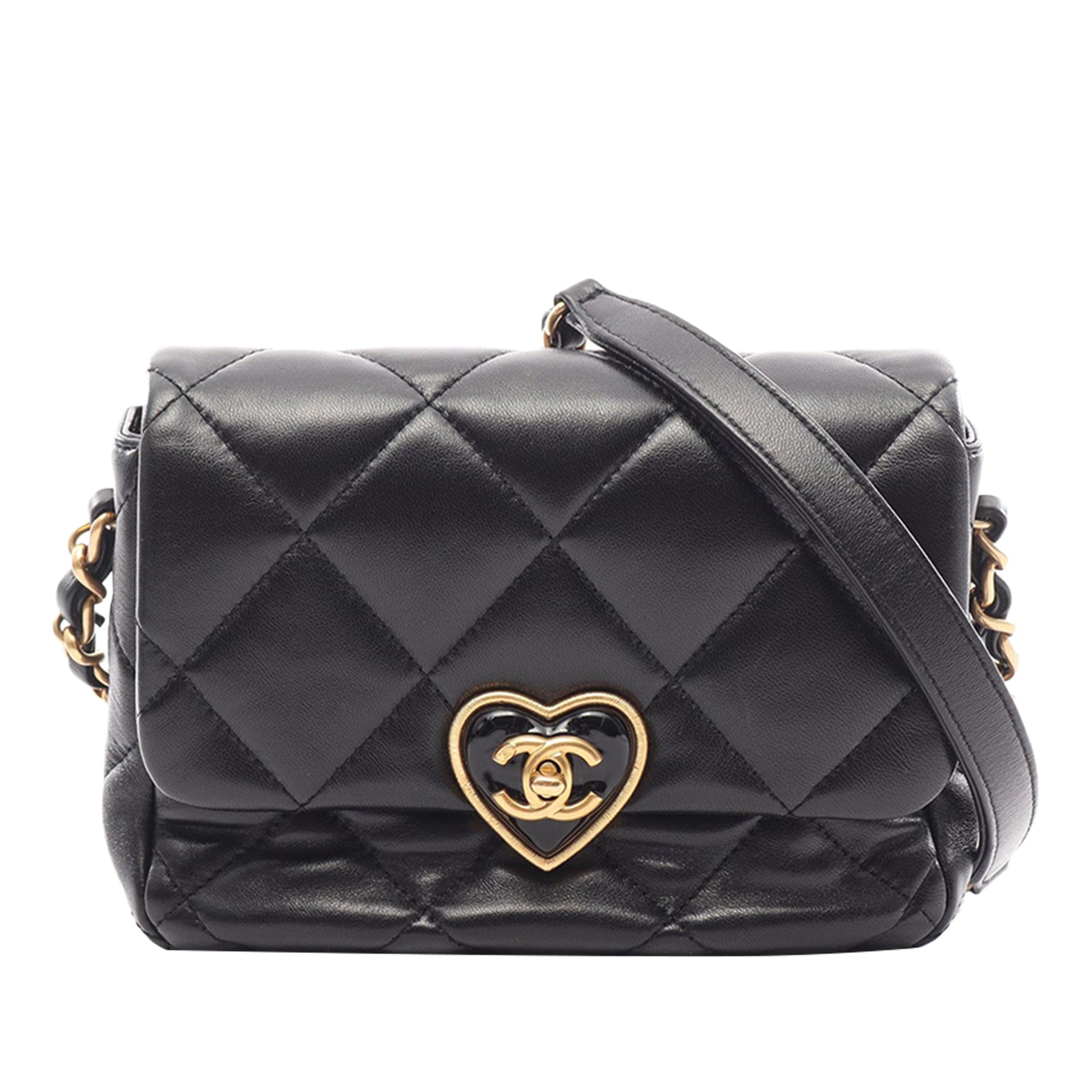 Chanel Mini Quilted Lambskin Acrylic Coco Love Flap