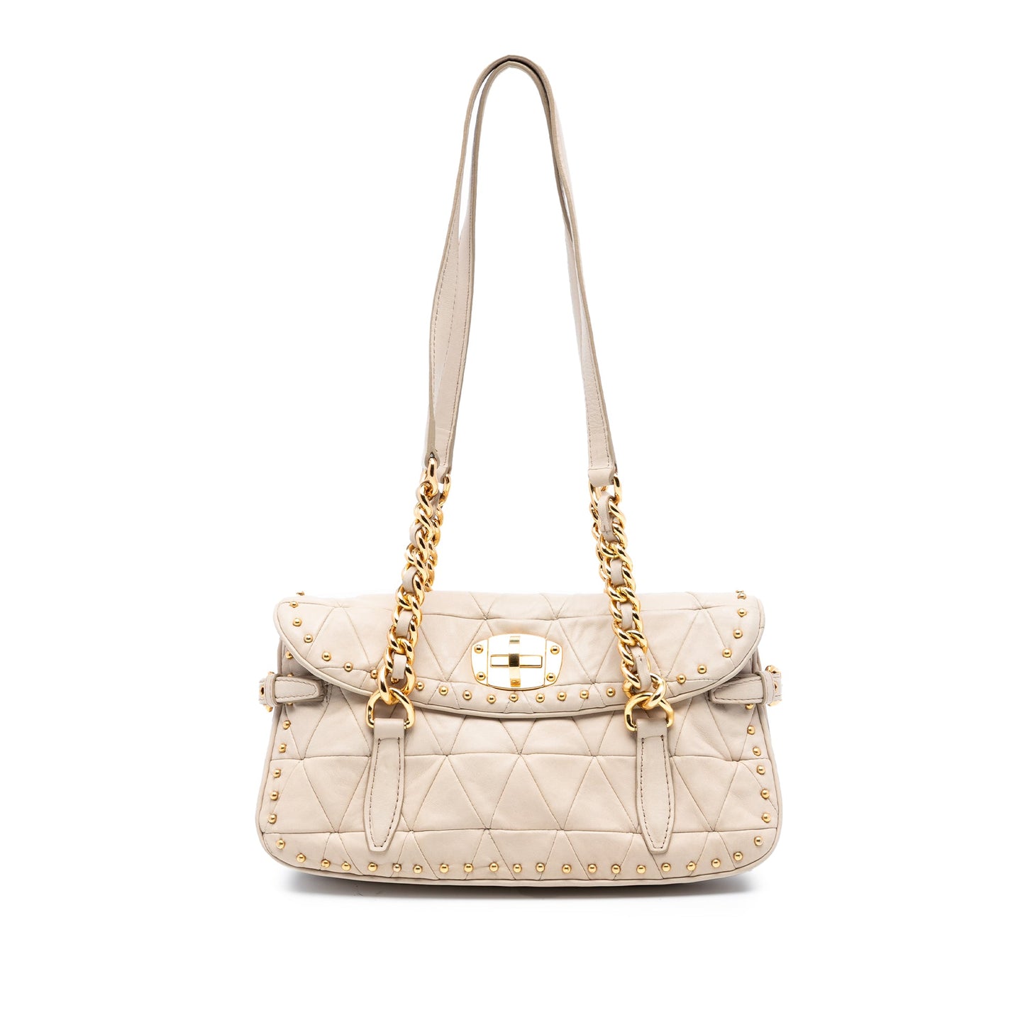 Miu Miu Studded Matelasse Nappa Shoulder Bag