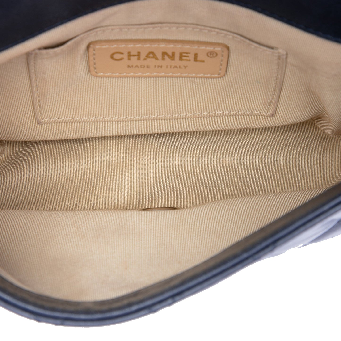 Chanel CC Quilted Lambskin Chain Handle Half Moon Flap