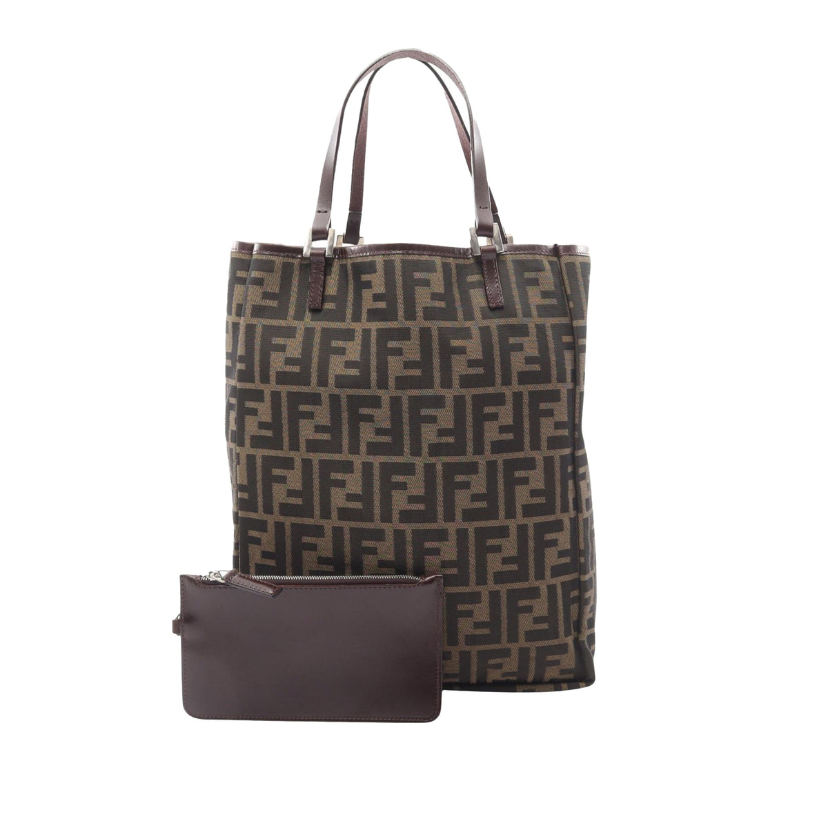 Fendi Zucca Canvas Tote — Brown