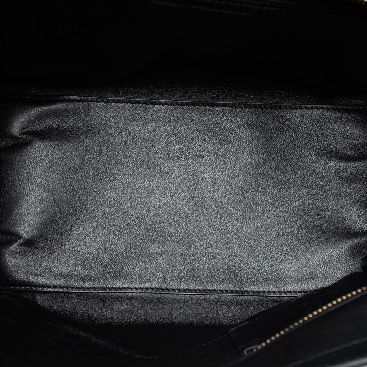 Celine Mini Leather Luggage Tote — Black