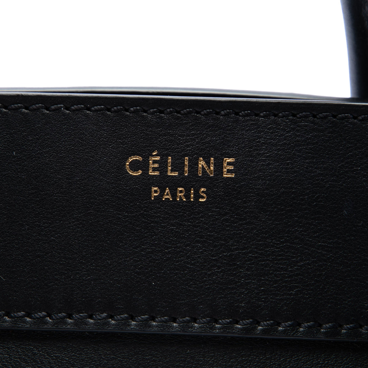 Celine Mini Leather Luggage Tote — Black